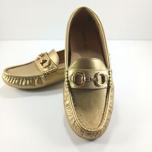 NWOT Anne Klein Chrystie Moccasins IFlex Women's 7.5 Gold Metallic Slip On Flats